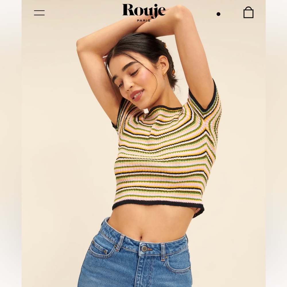 Rouje Brice Top - striped crop top